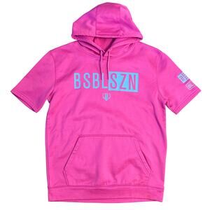 Baseball Lifestyle 101 BSBL-SZN Short Sleeve Hoodie V2 Cotton Candy Pink Small